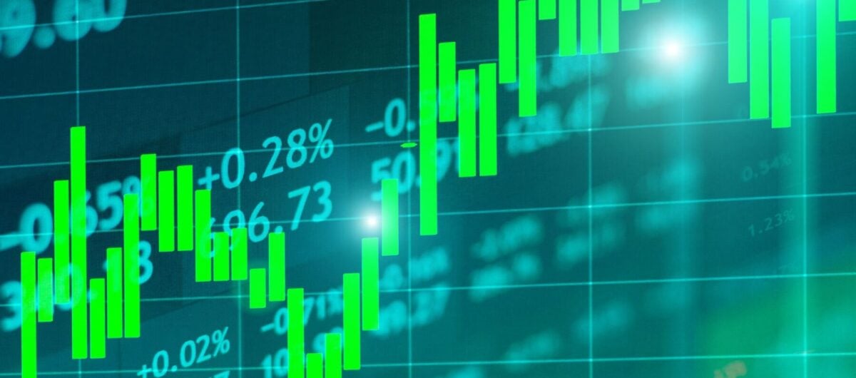 Abstract image representing stock market on a screen