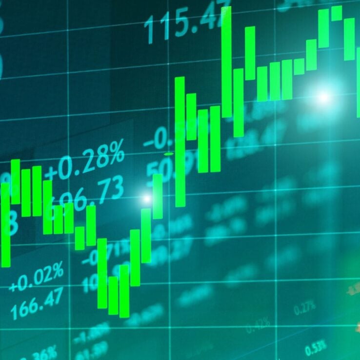 Abstract image representing stock market on a screen