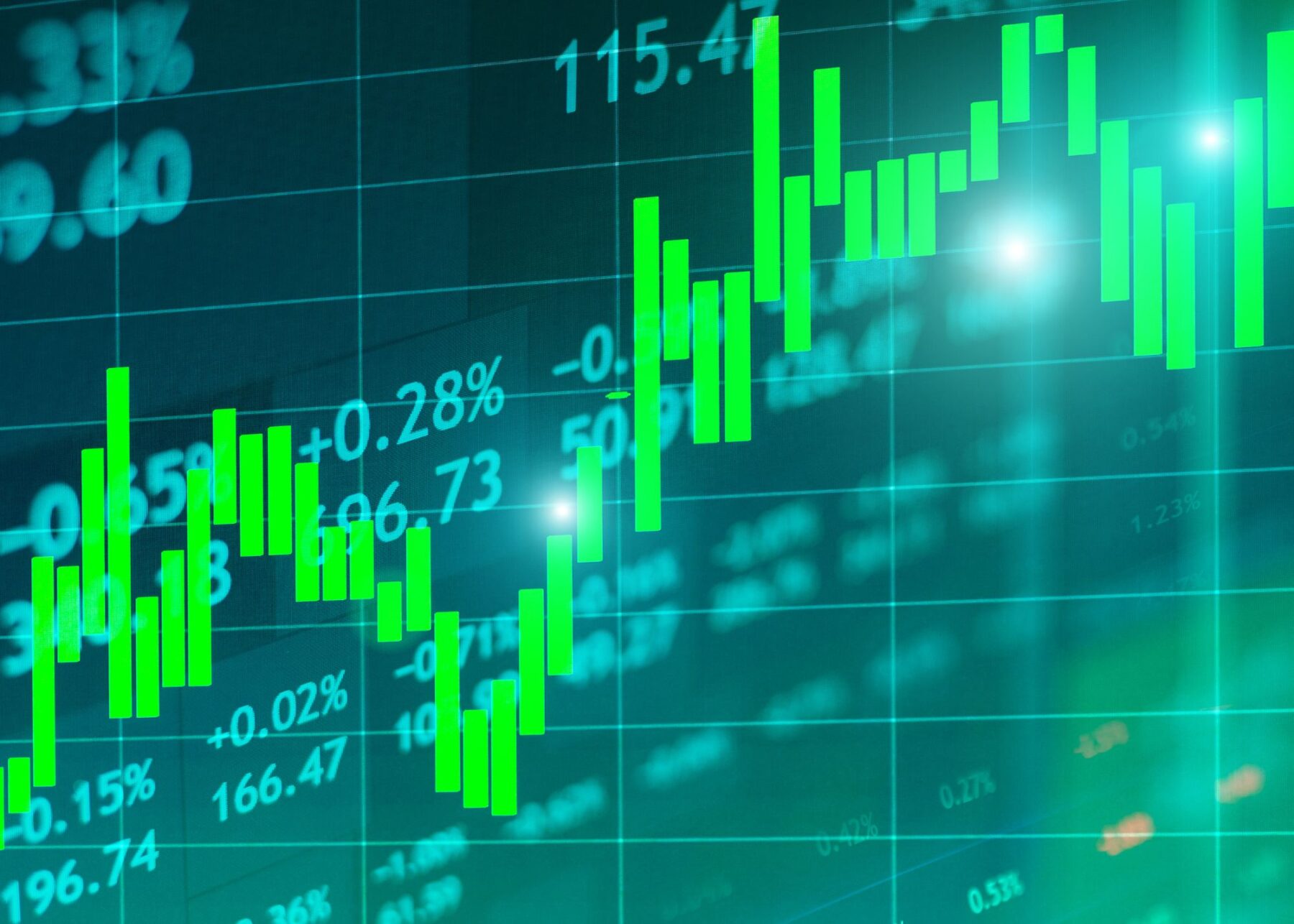 Abstract image representing stock market on a screen